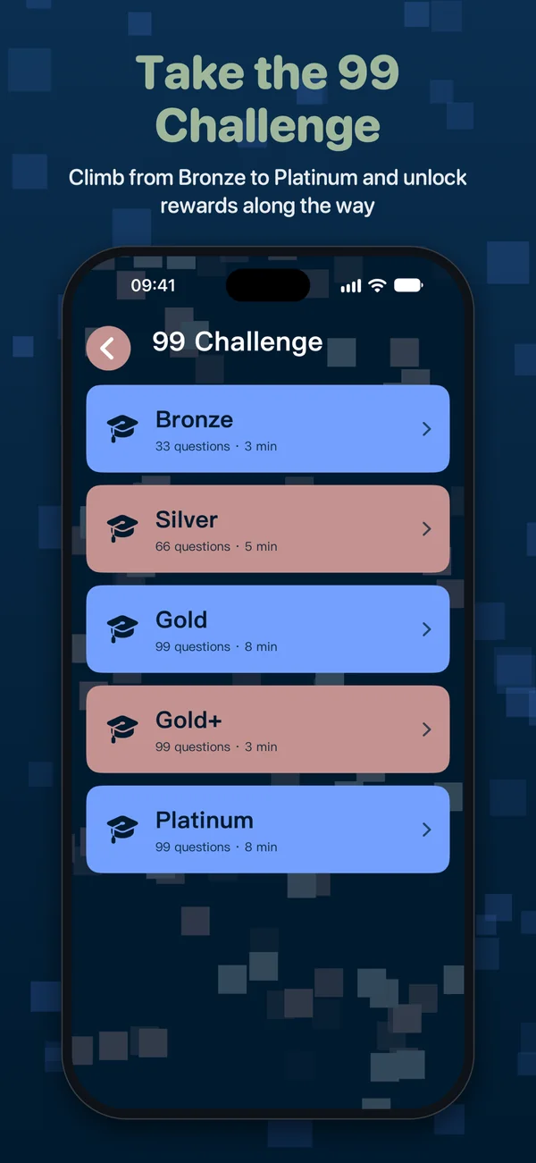 Take the 99 Challenge: climb from Bronze to Platinum